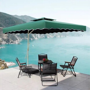 Xs4Y Outdoor Parasol Courtyard Umbrella Home Balcony Outdoor Open-Air Canopy Square Roman Umbrella Large Stall Too
