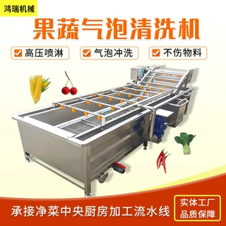净菜深加工流水线 草莓蓝莓清洗机 不锈钢自动黄桃杏子清洗流水线