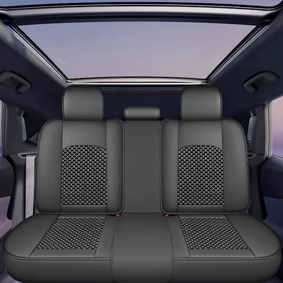 Seat cushion, seat cover – cover for vehicles - gray-ice-silk-rear-seat
