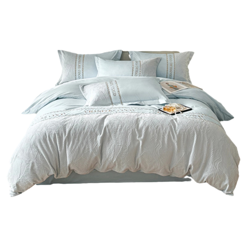 Otoño y invierno tallado algodón conjunto de cuatro piezas lujo ligero de alta sensación de 100 sábanas de cama de algodón puro ropa de cama