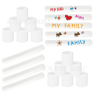 Graffiti DIY Pure White Kidsren's Snap Ring Plush Clap Ring Bracelet Accessories Printable Logo Clap Bracelet
