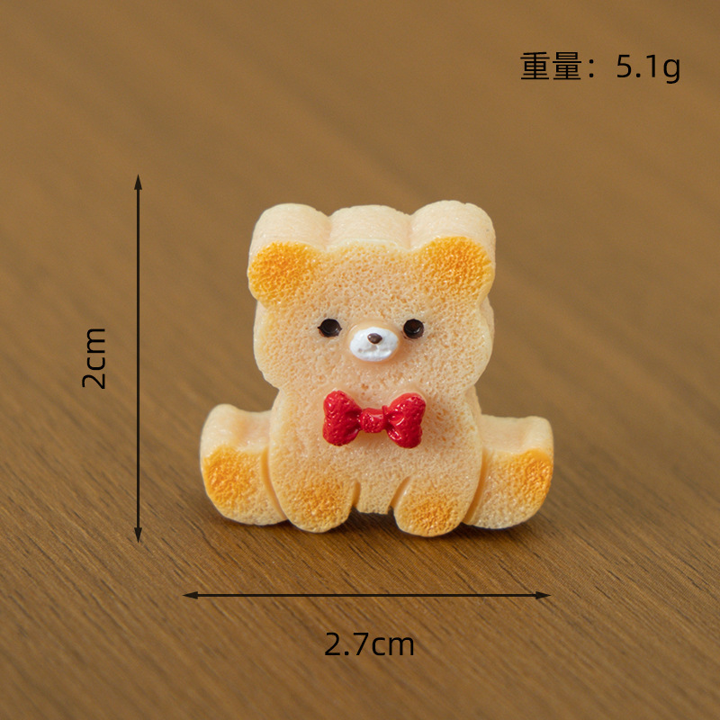 新しいマイクロ風景クマビスケットホーム食品とおもちゃの装飾品デスクトップクマ樹脂工芸品小さな装飾品|undefined