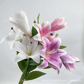 3D打印胶片百合仿真花假花家居装饰婚庆INS摄影布景道具客厅软装