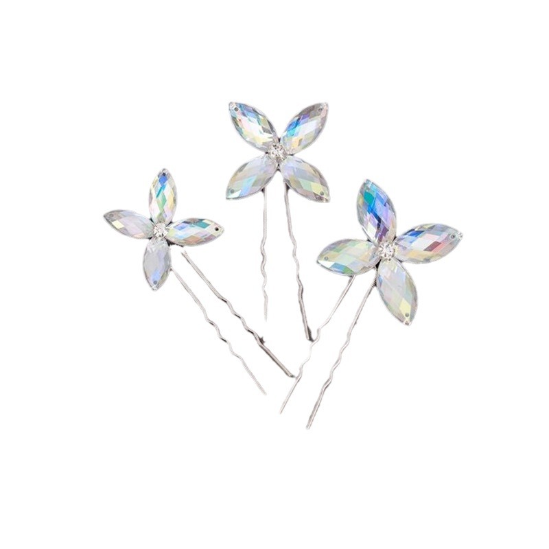 boda mariposa de color broca de cabello de tres piezas set de moda diamantes diarios broca de cabello accesorios para mujeres Hairpin