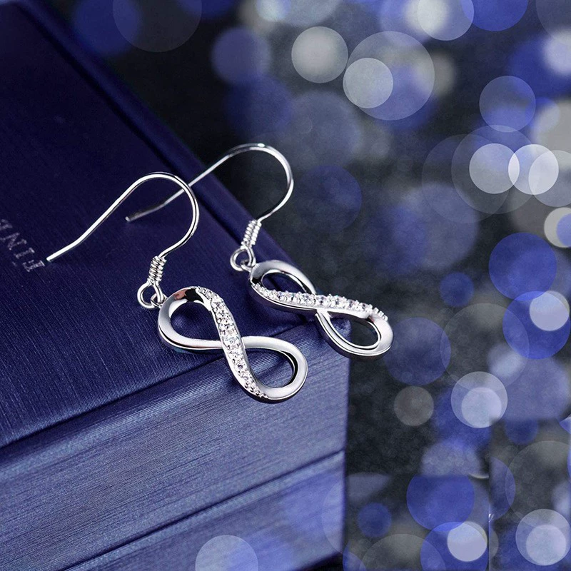 Fashionable earrings, silver 925 sample