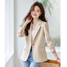 欧美跨境小西装外套女新款韩版小个子长袖职业装修身时尚西服上衣