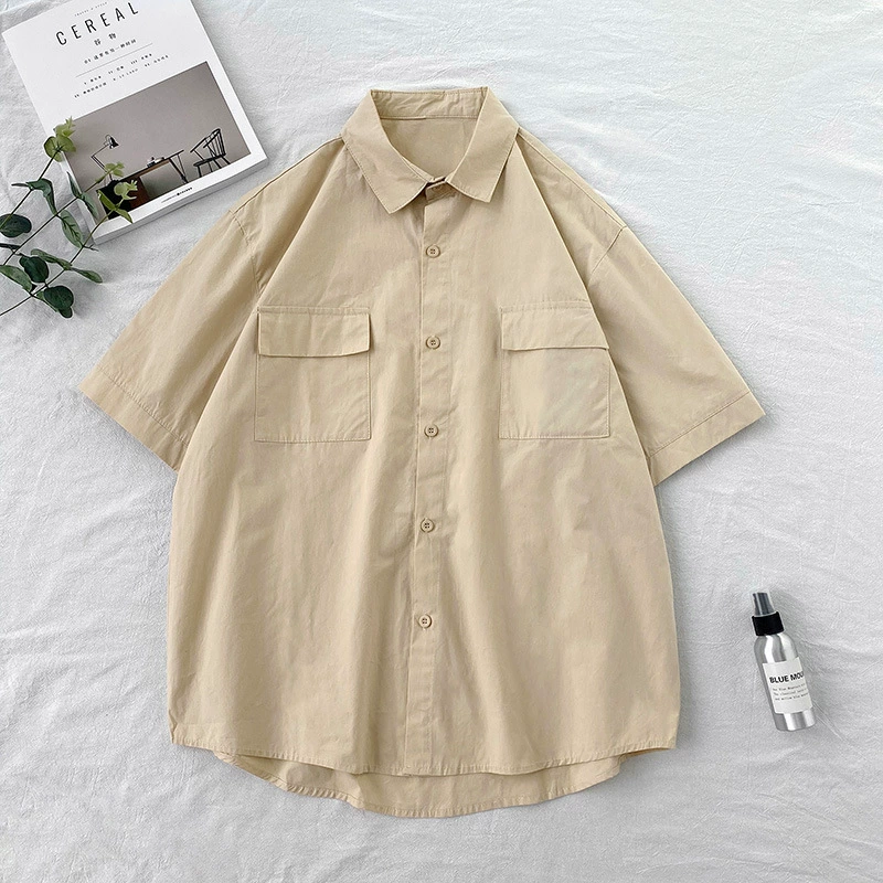 Solid Japanese shirt, white trend T-shirt