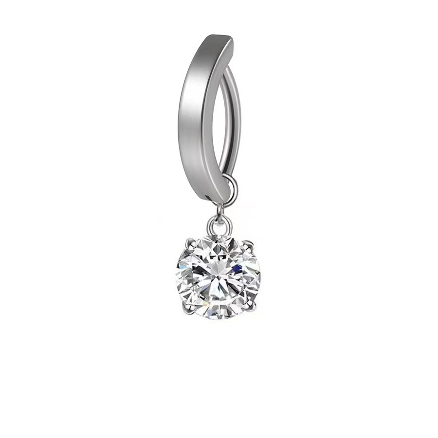 Minimalist Curved Navel Ring With Butterfly And Pentagram Designs_voghion.com
