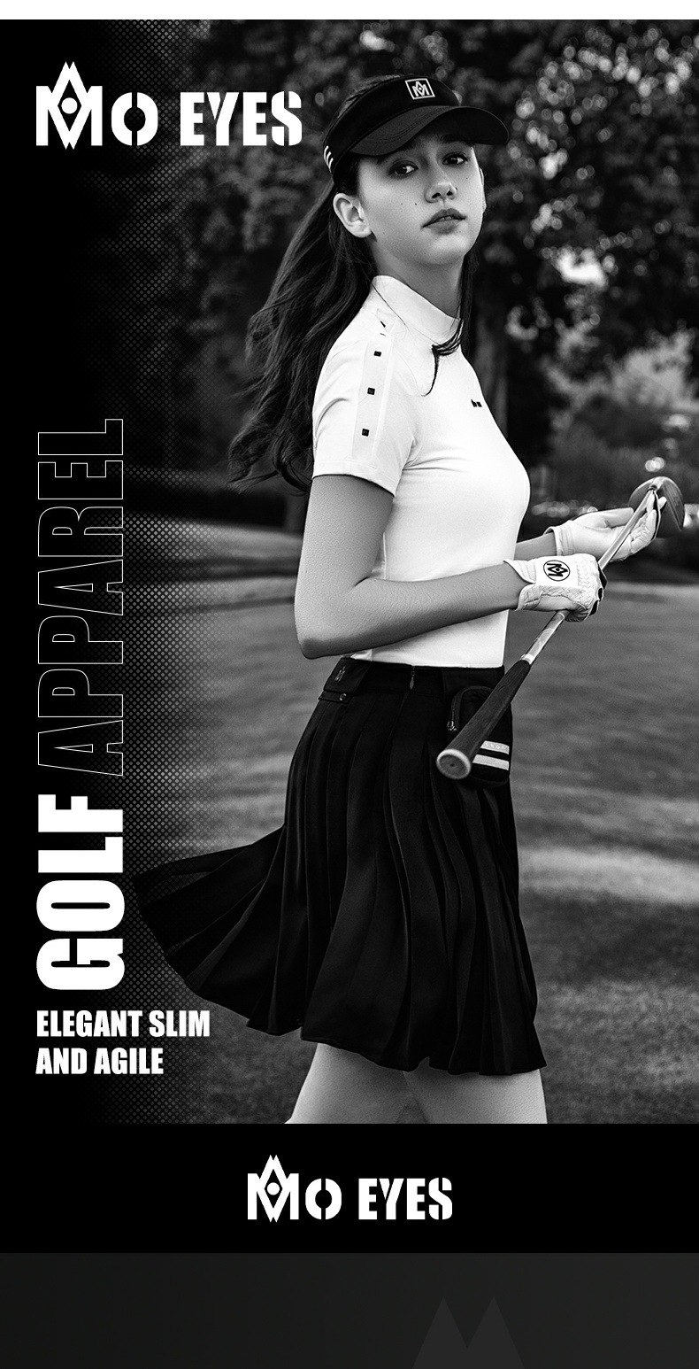 Áo thun nữ ngắn tay golf chống nắng UPF50, chất lụa lạnh, khóa kéo vô hình sau lưng — Áo hồng anh đào [lụa lạnh/chống nắng UPF50/khóa kéo vô hình sau] M25YF033, Áo trắng [cảm giác mát lạnh/chống nắng UPF50/khóa kéo vô hình sau lưng] M25YF033, Áo màu vàng lông ngỗng [lụa lạnh/chống nắng UPF50/khóa kéo vô hình sau lưng] M25YF033 chi tiết 2