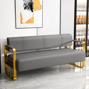Barber Shop Hair Salon Waiting Chair Beauty Clothing Store Rest Area Stainless Steel Gold-Plated Sofa Waiting Area Bench