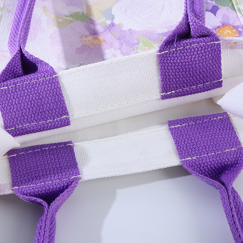 Bolsa de lona de estaminos, bolsas de lona de seda púrpura, bolsas de lona de mano, bolsas de lona de mano tridimensionales de compras