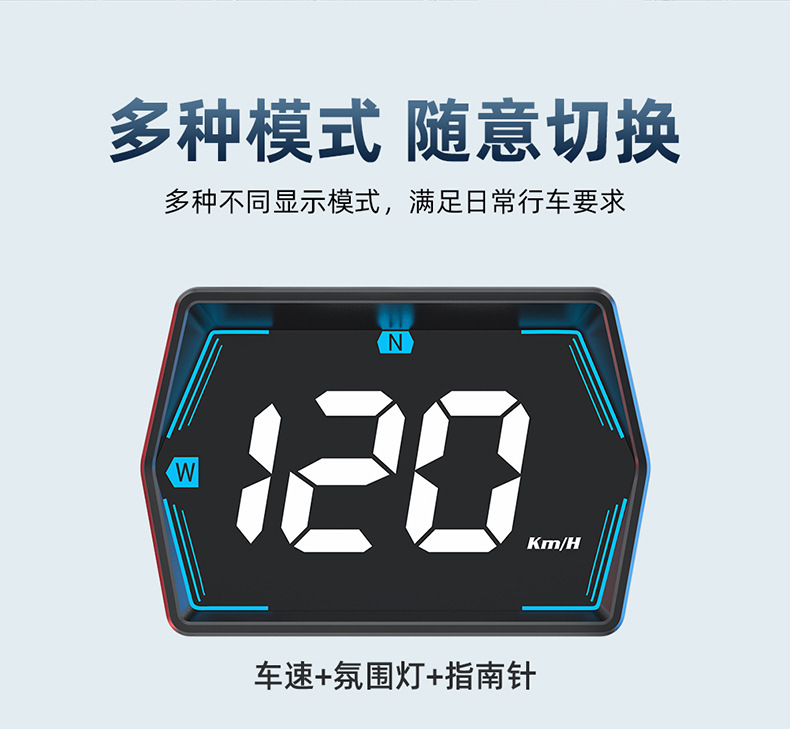 Car Universal Hud Head-Up Display Beidou Gps Car Speed Measuring Instrument High-Definition Head-Up Display Simple Model G20