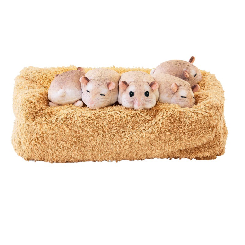 Japonés lindo viejo hámster de felpa cubierta de la caja de pañuelos suave lindo cinco hámster a prueba de polvo resistente a la caída cubierta de la caja de pañuelos