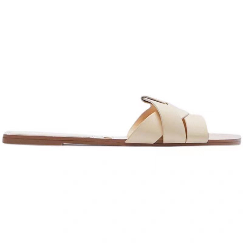 Sandalias de mujer de una sola línea con punta abierta y tacón plano de talla grande para interior y exterior, sandalias de moda de color liso con tiras cruzadas
