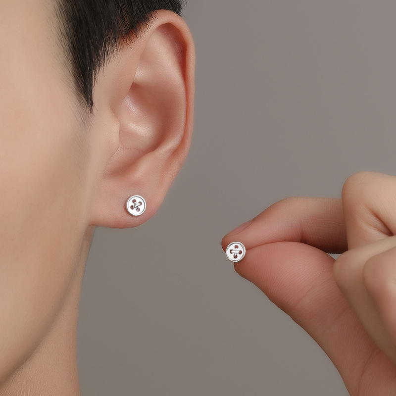 Cool Men’s Stud Earrings Minimalist Stainless Steel Hypoallergenic_voghion.com