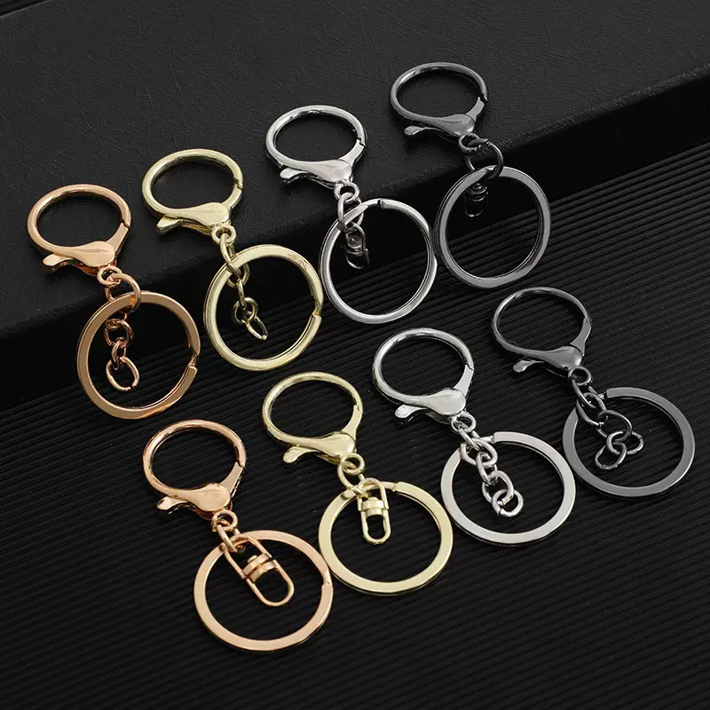 厂家供应合金龙虾钥匙扣锌合金8字扣钥匙圈四件套diy饰品配件挂件