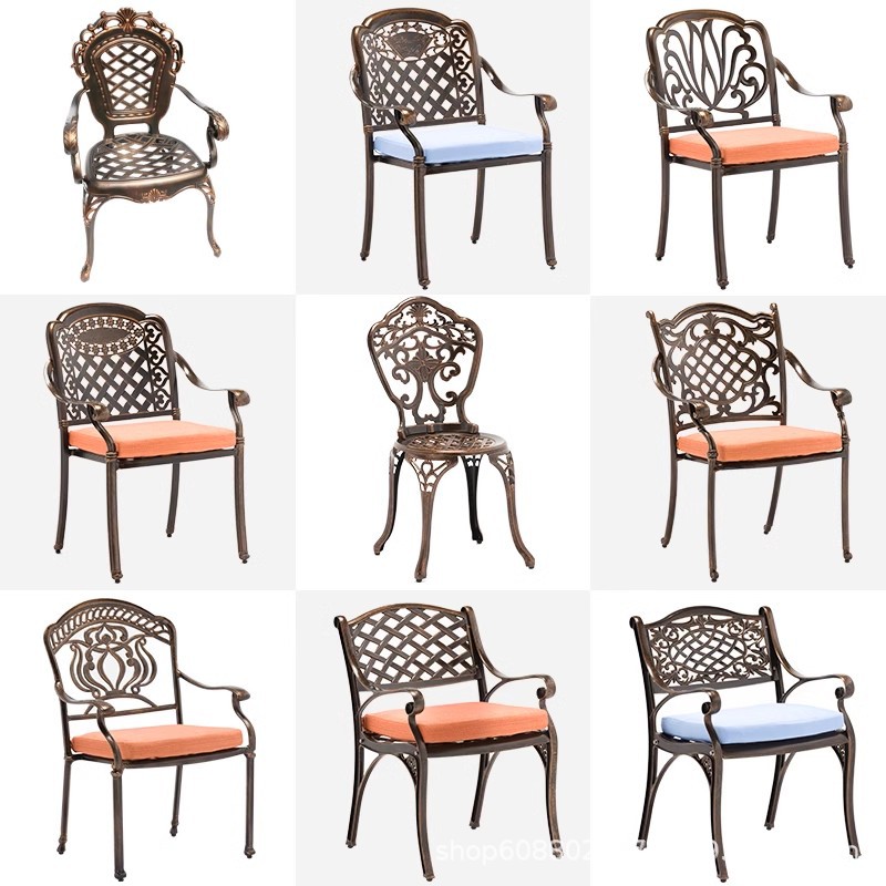 户外铸铝桌椅子庭院阳台奶茶店海边沙滩咖啡厅露天防晒单椅批发