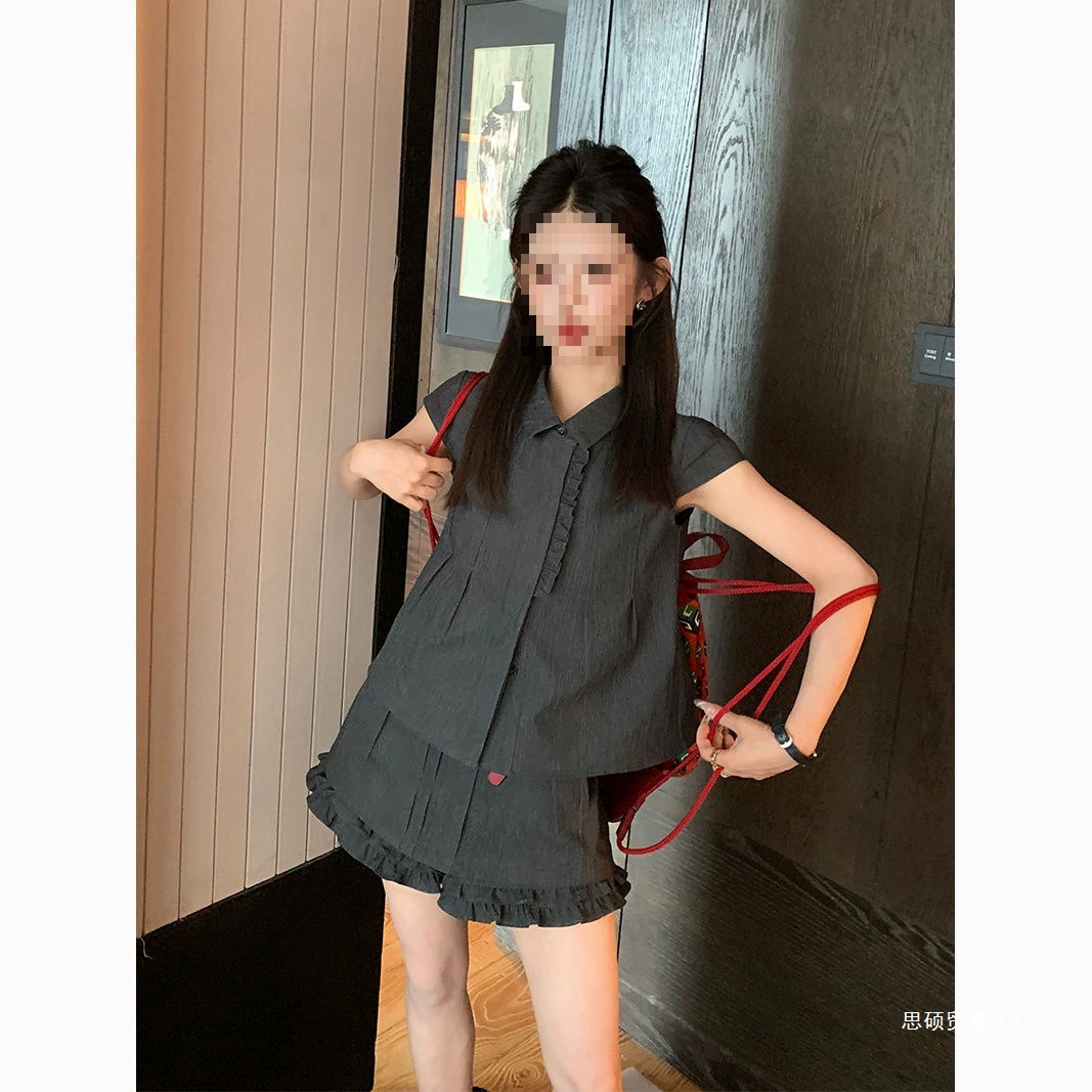 Калифорния, новинка середины лета, игривый ретро-кружевной топ, юбка с высокой талией, брюки, женский костюм из двух предметов