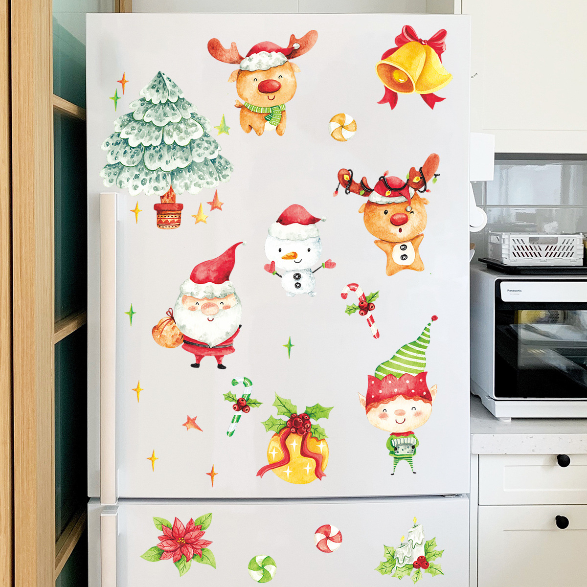 Cartoon Painted Santa Snowman Christmas Tree Kid Wall Sticker Wholesale Nihaojewelry display picture 3