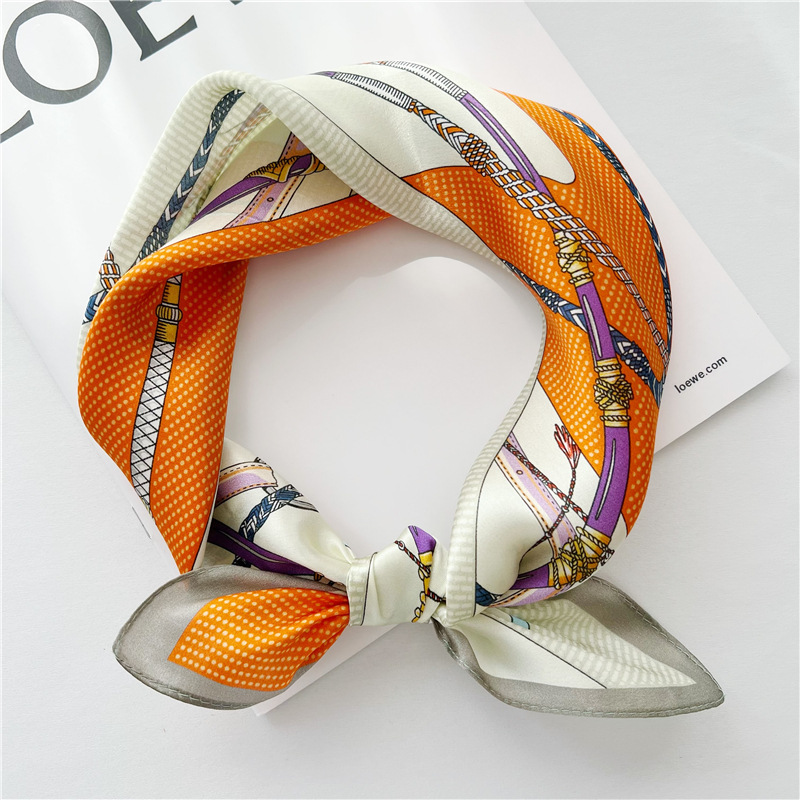 Hangzhou Silk Scarf Real Silk Mulberry Silk Small Square Scarf Women's All-match Korean Style Elegant Beautiful Professional Decorative Scarf