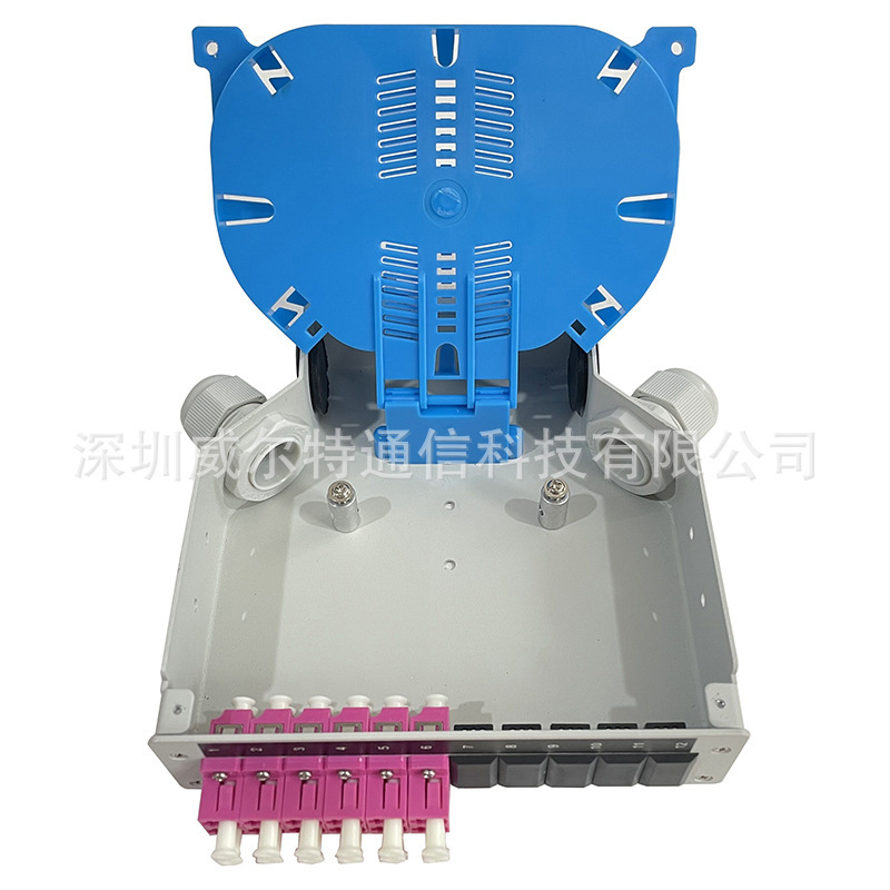 12 Core Metal Din Rail Mount Fiber Optic Terminal Box with Plastic Joint Tray