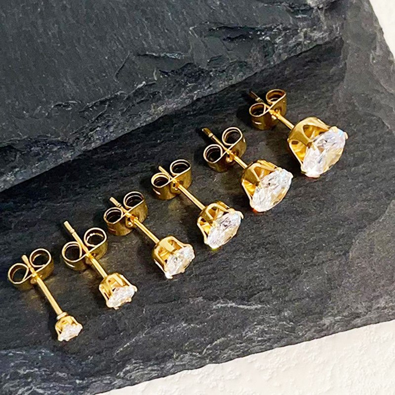 6g Weight 316L Stainless Steel Ear Needle Material Zircon Inlay Material Ear Studs Classification 1 Pair Quantity Holiday, Daily Occasion 316L Stainless Steel Material Geometric Pattern Women's Gender Basic, Modern Style, Classic Style Style Waterproof Non Tarnish, Surgical Steel, Plating, Inlay Craft 316L Stainless Steel Zircon Geometric Waterproof Non Tarnish Surgical Steel Basic Modern Style Classic Style Ear Studs For Women's 1