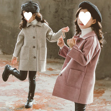 女童呢子外套秋冬款2025新款儿童女孩大童中长款风衣双面毛呢大衣