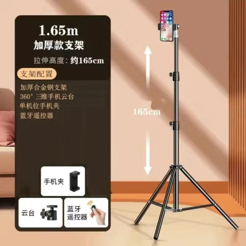 개폐식 1.6m 홀더 + 휴대폰 클립 + 플라스틱 팬/틸트 + 보관 가방 + 블루투스