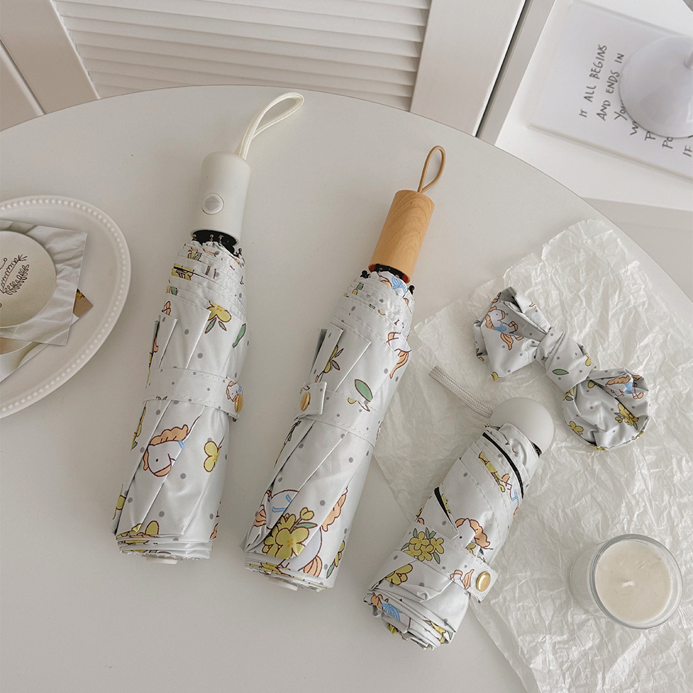 Automatischer Blumen Regenschirm Für Damen Als Sonnenschutz_voghion.com