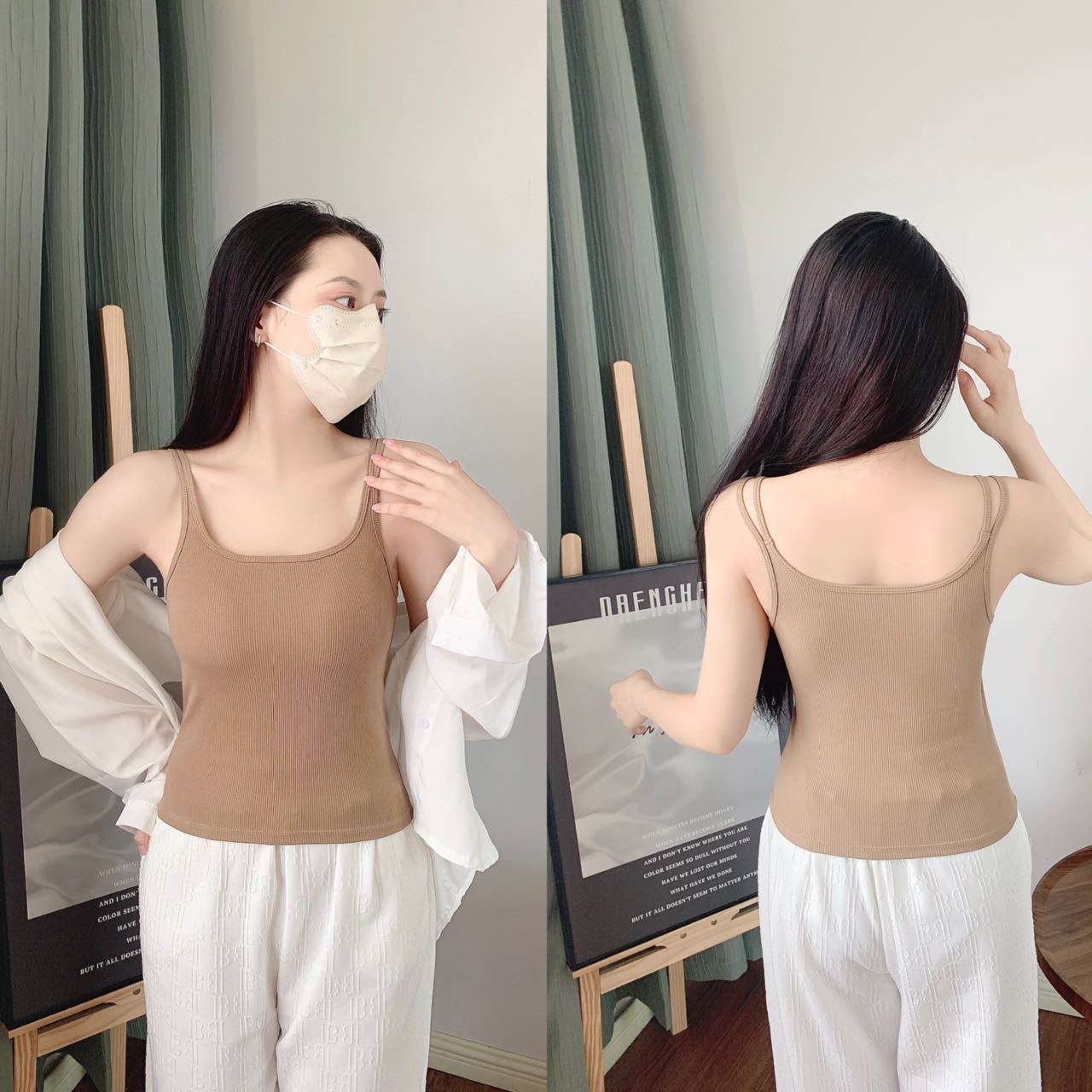 Camisola con espalda roscada hermosa mujer verano sujetador de copa fija ropa interior de una pieza chaleco de fondo de todo fósforo