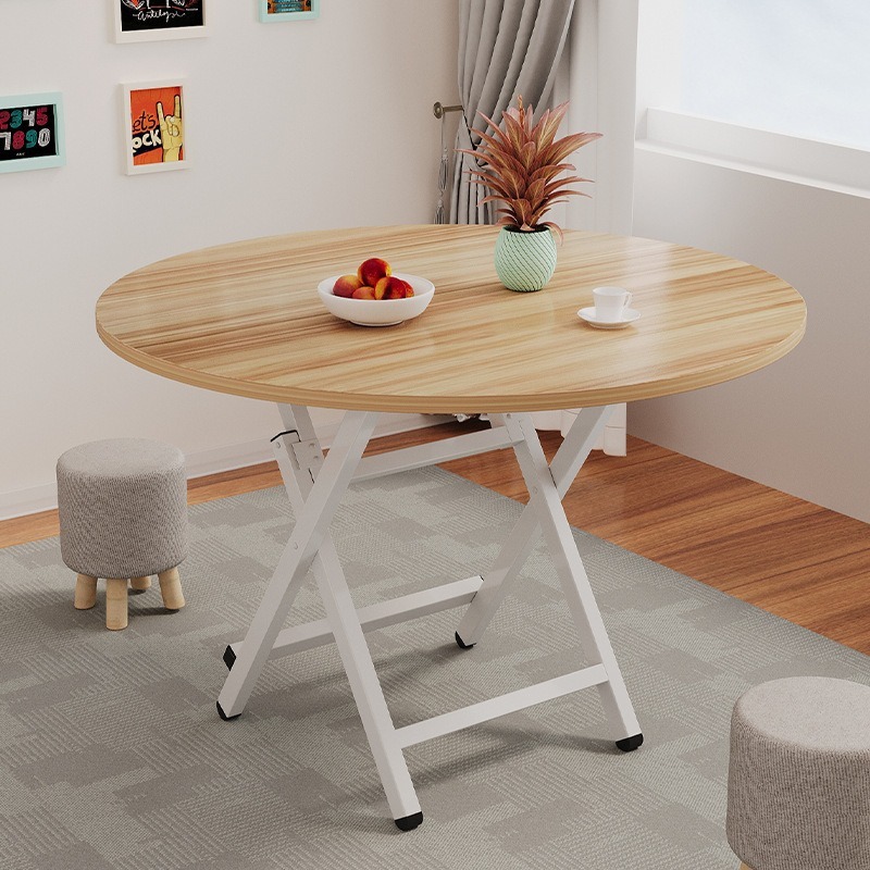 円形折りたたみテーブル家庭用小型タイプ簡易食事リビングルーム屋外ポータブルスタンドシンプルなラウンドテーブル|undefined