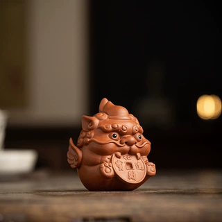 创意可爱小貔貅紫砂茶宠摆件招财萌宠可养茶玩茶虫茶台茶桌装饰品