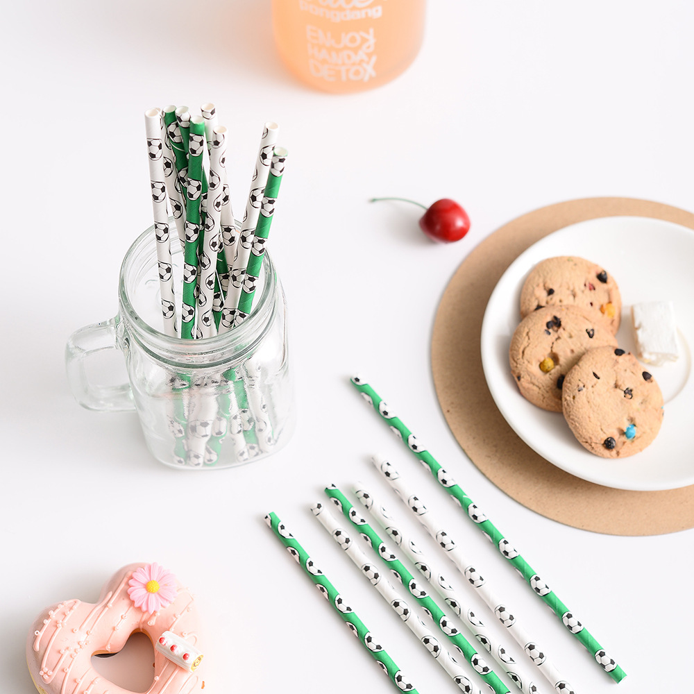 Papel de fútbol pulpa kraft desechable pulpa para pasteles postre decoración pulpa para bebidas pulpa