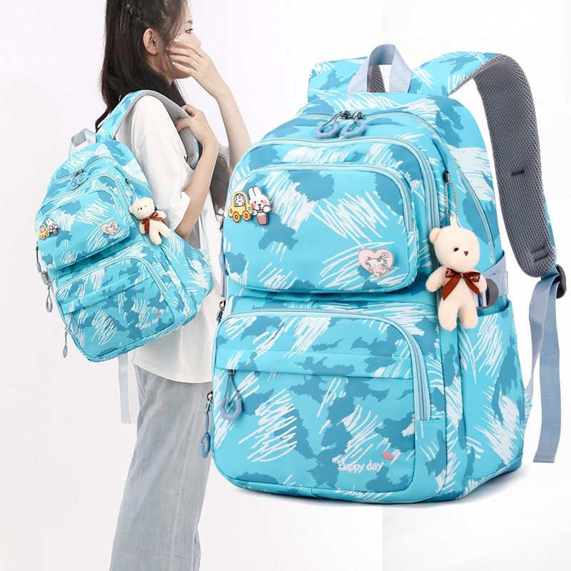 2022 nueva mochila femenina nuevo estudiante de escuela primaria grado 3-6 gran capacidad estilo coreano reducción de carga ligera entrega transfronteriza