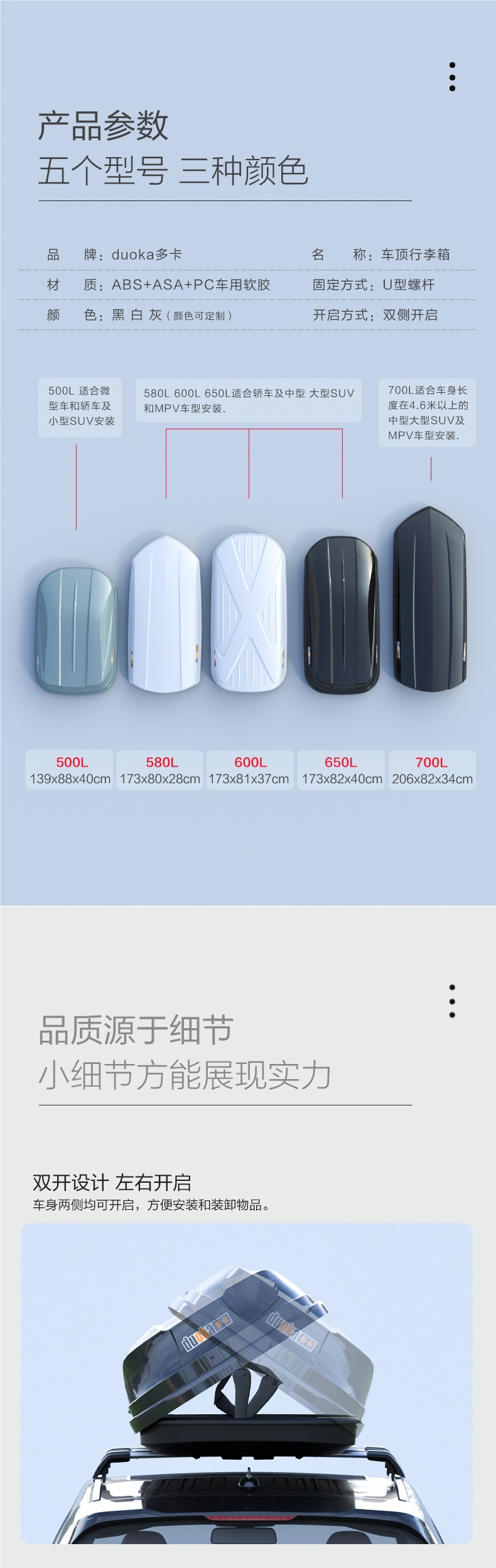 Genuine Car Roof Luggage Box, Large Capacity Suv Roof Box, Universal Ultra-Thin Travel Suitcase Luggage Rack