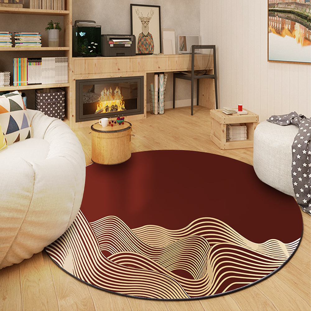 Tapete Redondo para Pie de Cama de Seda Artificial, Absorbente y Antideslizante para Sala de Estar image 8
