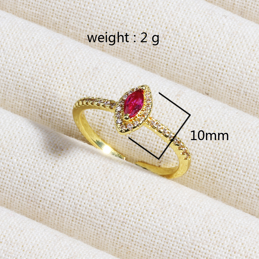 Open Rings Classification Brass 18K Gold Plated Plating Inlay Solid Color Zircon Open Rings