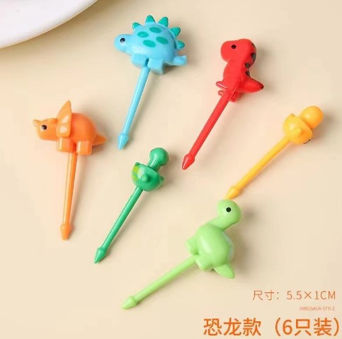 Uso doméstico Cartoon Tenedores para fruta para niños Creativo Animales para niños Set de palillos de plástico para fruta Palillos para fiambrera