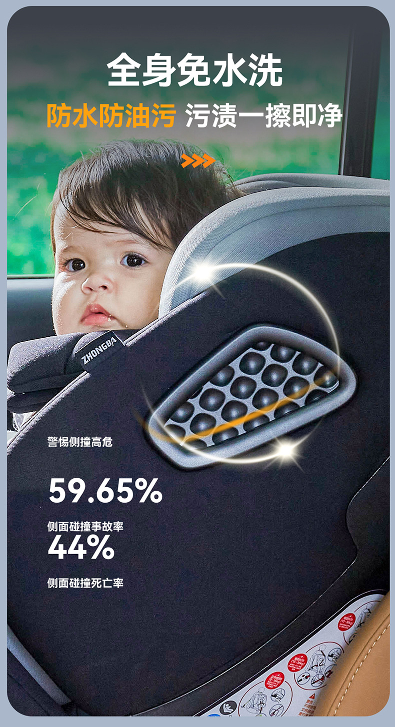 Zhongba Technology Cabin Pro Kids Safety Seat Car Support Leg Baby Car 0-12 Years Old Portable Universal