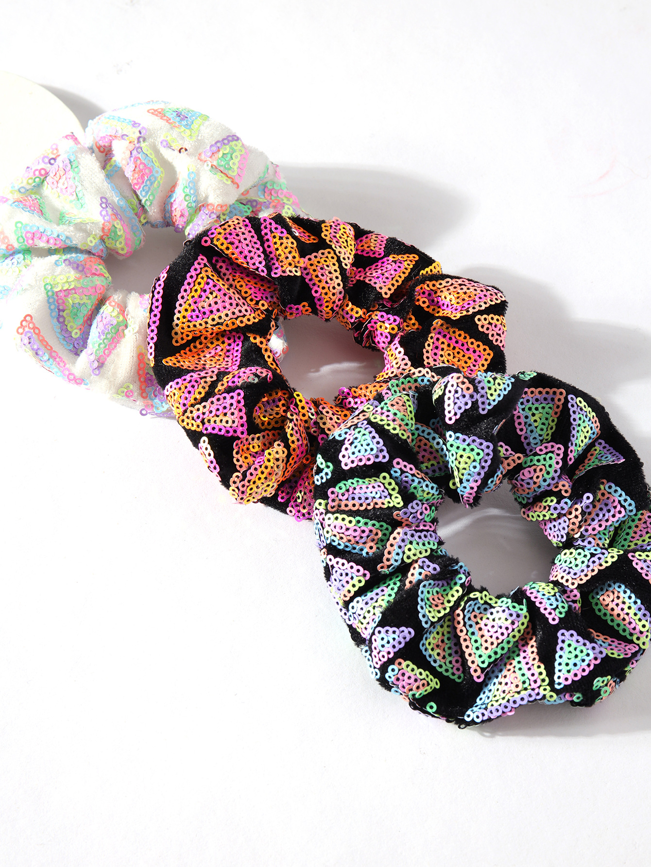 Fashion Geometric Cloth Sequins Hair Tie display picture 1