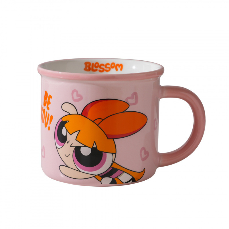 Copia de cerámica auténtica, hermosa taza de regalo de dibujos animados, taza de agua de esmalte doméstica de alto valor facial