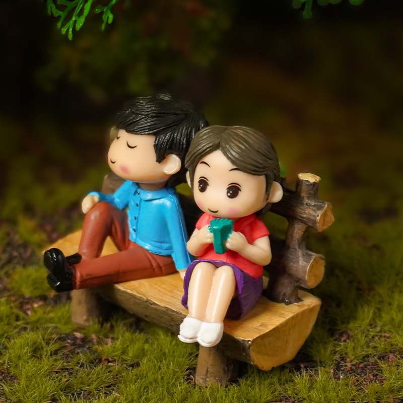 Pareja romántica hojas silla pastel adornos suculentos materiales de bricolaje adornos de paisajismo adornos suculentos accesorios de maceta