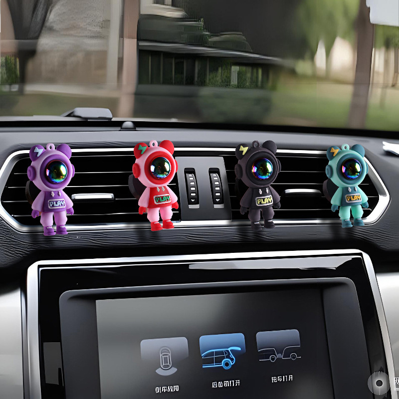 [Transfronterizo] Abrazadera de salida de aire para automóvil, perfume para automóvil, adornos de dibujos animados, accesorios de decoración, astronauta para automóvil, oso