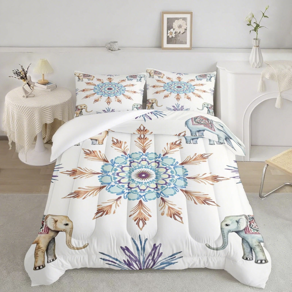 TEMU / JIT nuevo producto transfronterizo bohemia mandala impresión digital 3D 180gms colcha colcha ajuste