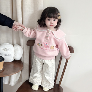 2025 Girl's Cute Doll Collar Sweat Spring Baby's Autumn Western-style 5008 Baby Korean Top suit