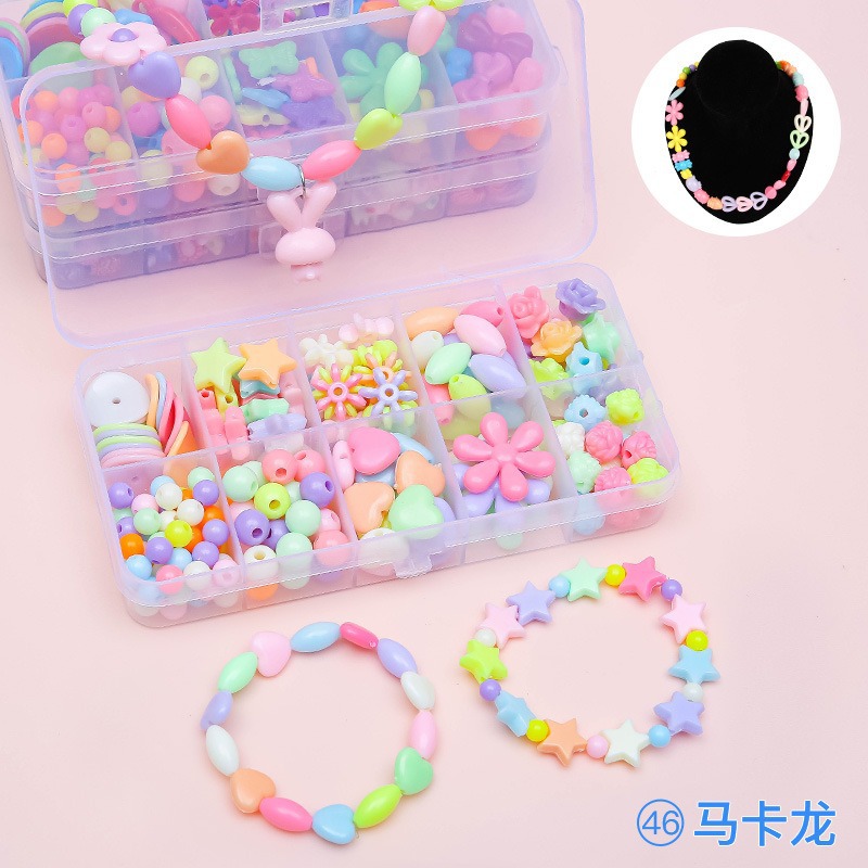 Pulsera de cuentas con cuentas para niños personalizados para mujer material de bricolaje hecho a mano acrílico accesorios con cuentas pequeñas joyas al por mayor