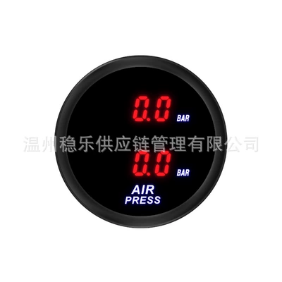 Dual Display Air Pressure Gauge 52mm Npt1/8 Pneumatic Shock Absorber Pressure Gauge Car Air Tank Pressure Gauge (automobile instrument) - red-with-bar