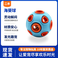 発声発光二重犬玩具ボール天然ゴム自ハイ歯歯磨きペット玩具ボール