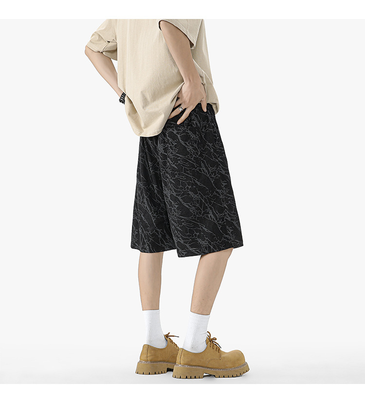 Men's Plus Size Casual Shorts Hong Kong Style Summer Thin Loose Straight Breathable Five Point Shorts Versatile Men's Clothing_viptrois.com