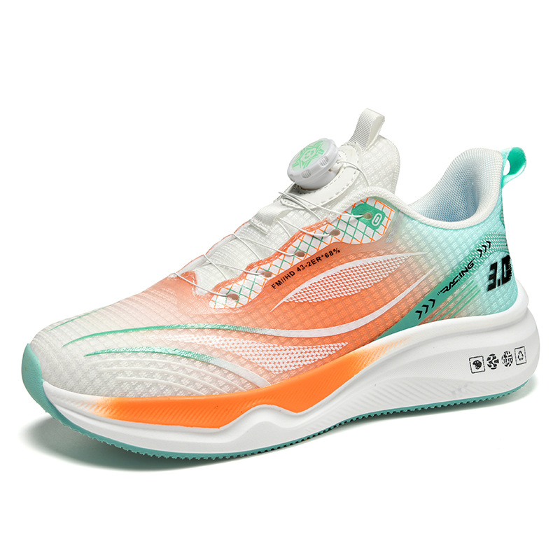 Calzado de prueba física de secundaria y preparatoria 46 zapatos para correr con tabla de carbono de gran tamaño zapatos deportivos con hebilla giratoria zapatos de hombre tejidos voladores zapatos de moda